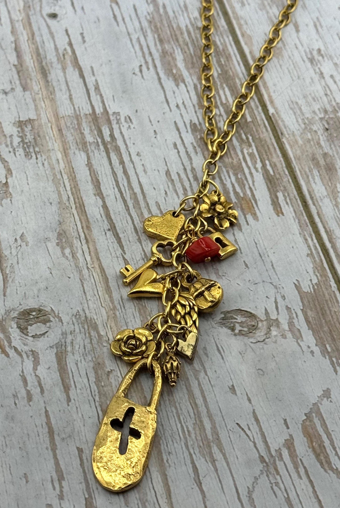 Breloque Petite Clé, Plaqué Or 18 Carats Vieilli - AG646