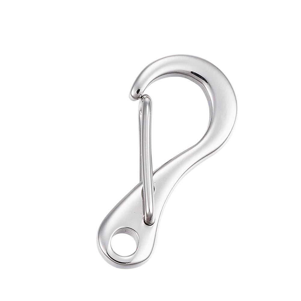 Small Clip Lobster Clasp, Stainless Steel - SS079