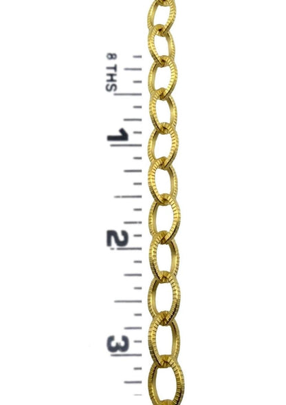 Chunky Large Textured Oval Cable Chain, Satin 18k Gold Plated - S061-CH