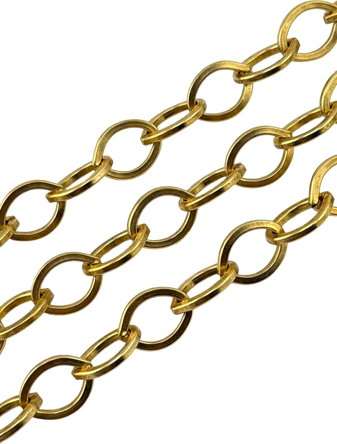 Smooth Chunky Oval Cable Chain, Antiqued 18k Gold Plated - G092-CH