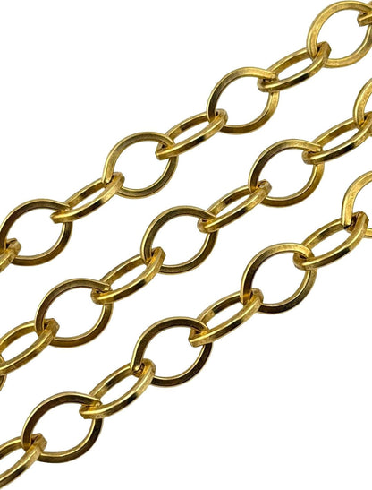 Smooth Chunky Oval Cable Chain, Antiqued 18k Gold Plated - G092-CH
