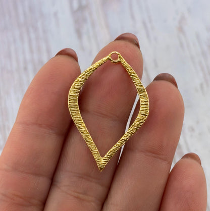 Large Teardrop Loop, Satin 18K Gold Plated- ST605