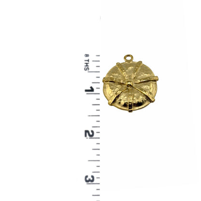 Hammered Radiant Charm, Satin 18k Gold Plated - ST250
