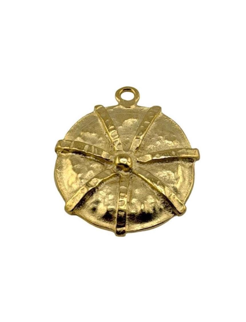 Hammered Radiant Charm, Satin 18k Gold Plated - ST250