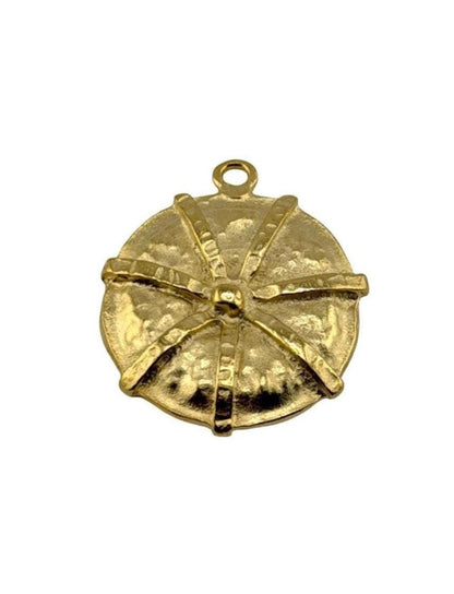 Hammered Radiant Charm, Satin 18k Gold Plated - ST250