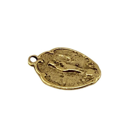 Petit Médaillon Vierge Marie, Plaqué Or 18 carats Vieilli - AG073