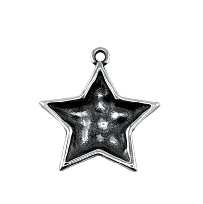 Chunky Silver Star Charm,Stainless Steel - SS037