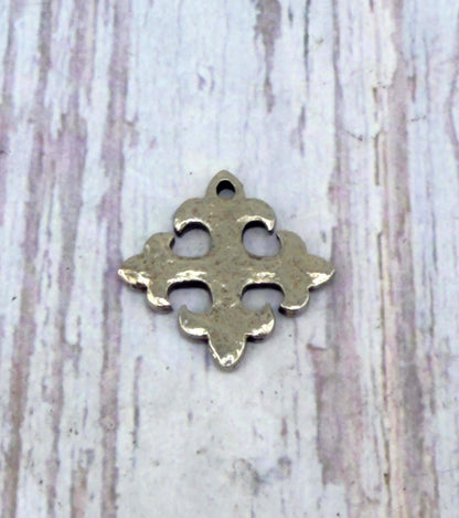 Fleury Cross Charm, Antiqued Pewter - PT388