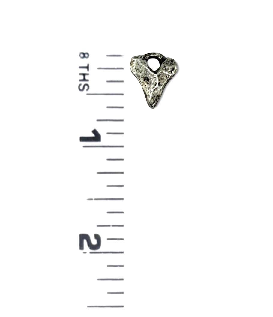 Rustic Heart Charm, Antiqued Pewter - PT498