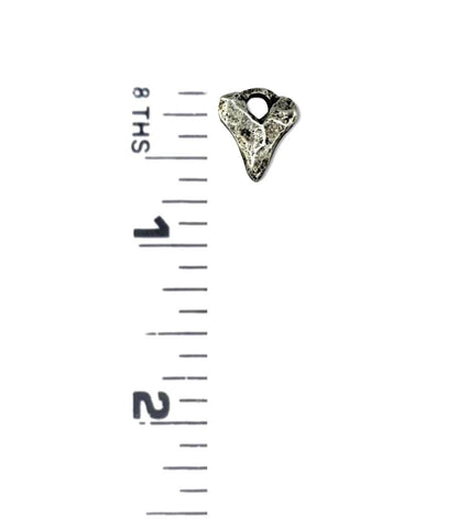 Rustic Heart Charm, Antiqued Pewter - PT498