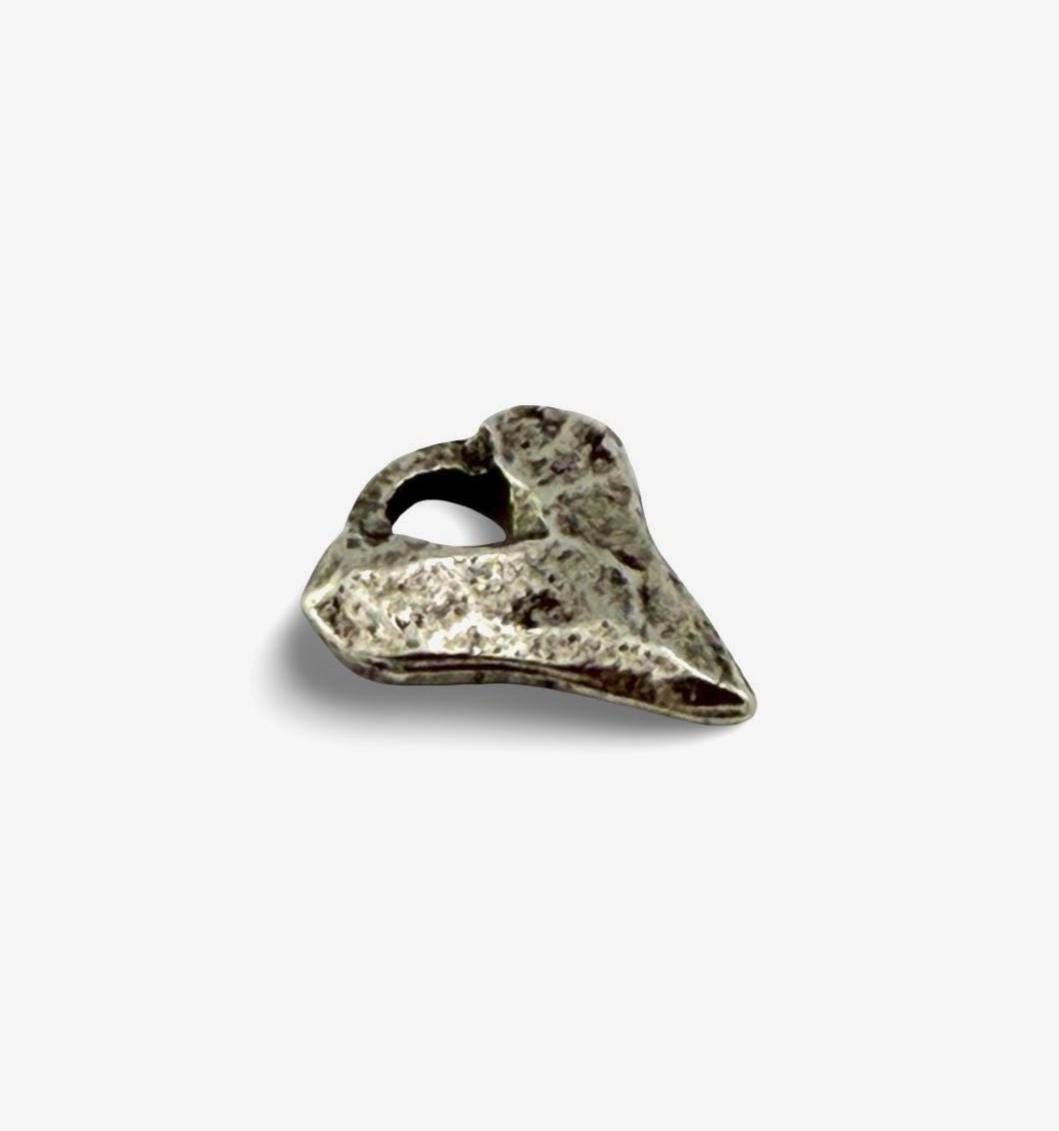 Rustic Heart Charm, Antiqued Pewter - PT498