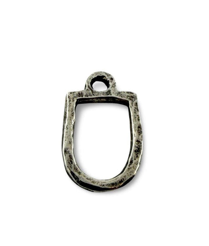 Hammered Connector Charm, Antiqued Pewter - PT495