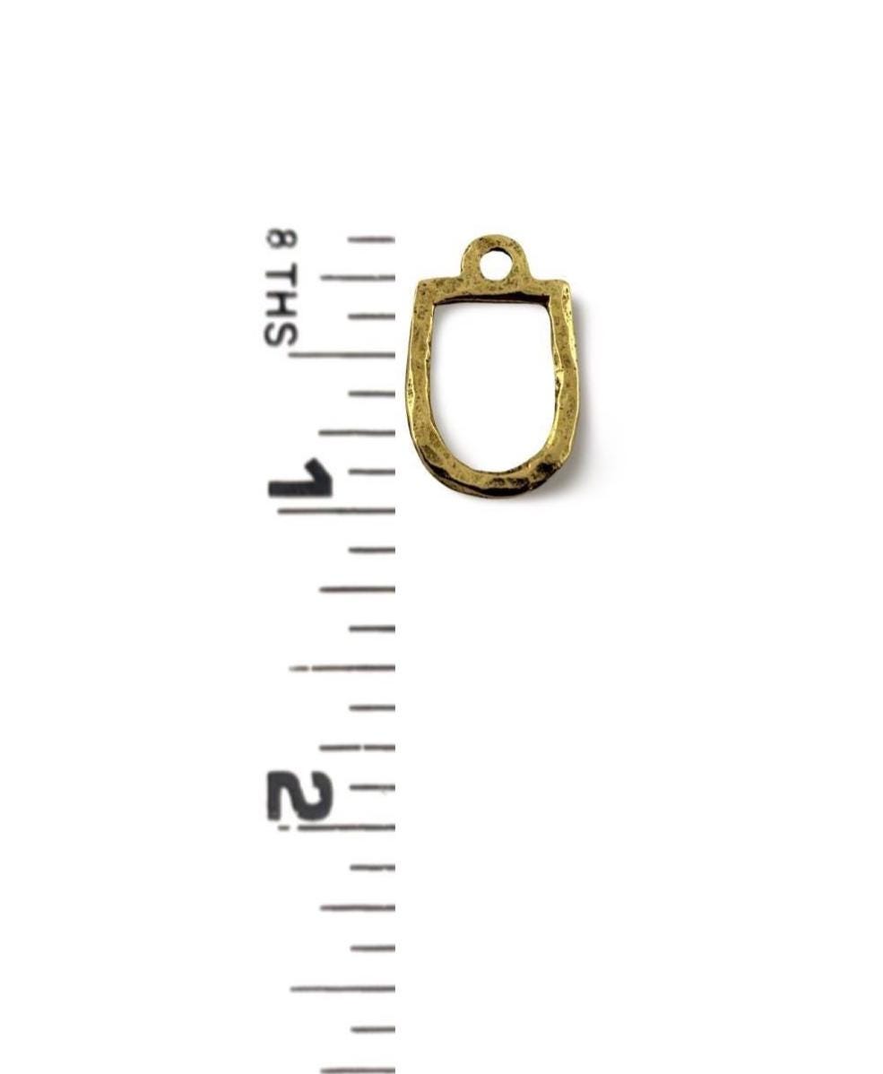 Hammered Connector Charm, Antiqued 18k Gold Plated - AG135