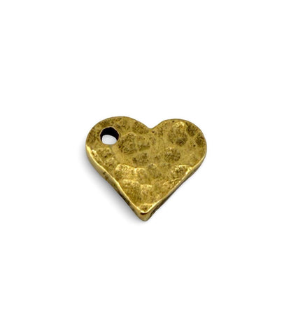 Mini Pendentif Cœur Martelé, Plaqué Or 18 carats vieilli - AG694