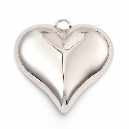 Puffy Heart Charm, Stainless Steel - SS096