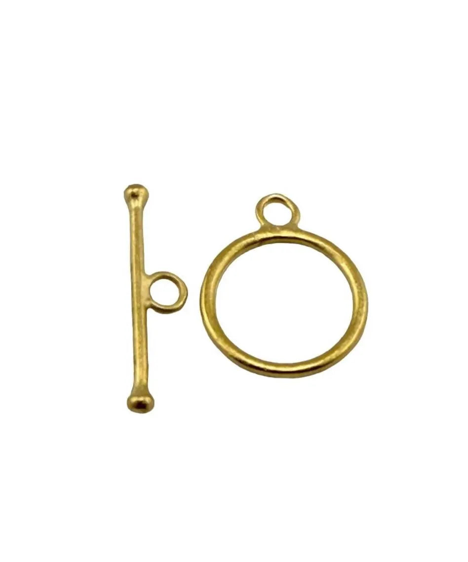Cierre de Palanca Sencillo, Chapado en Oro de 18K Satinado - ST222