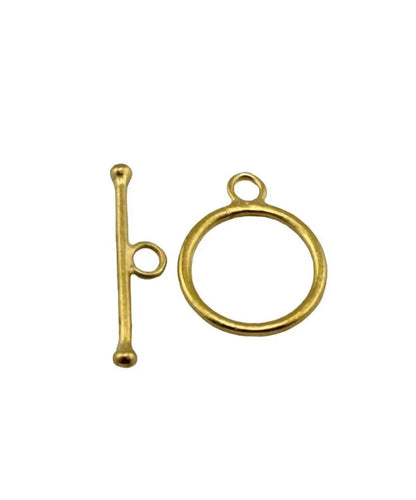 Cierre de Palanca Sencillo, Chapado en Oro de 18K Satinado - ST222