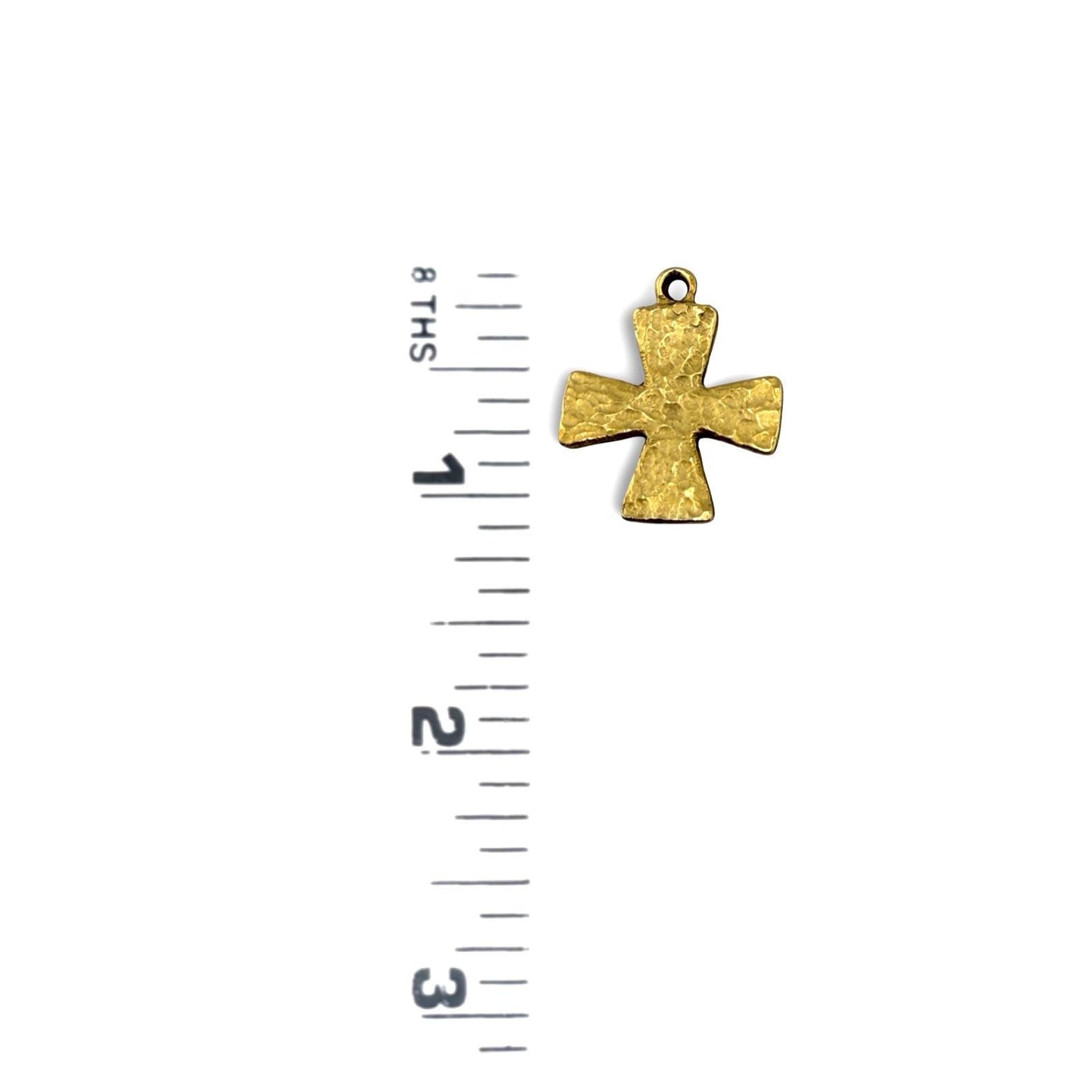 Large Textured Cross Pendant, Antiqued 18k Gold Plated - AG668