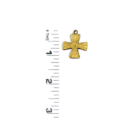 Large Textured Cross Pendant, Antiqued 18k Gold Plated - AG668