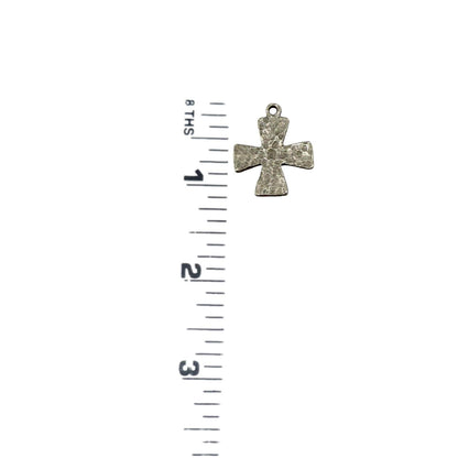 Large Textured Cross Pendant, Antiqued Pewter - PT692