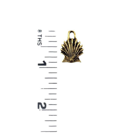 Small Seashell Charm, Antiqued 18k Gold Plated - AG703