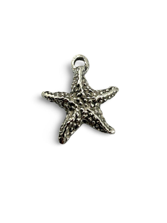 Small Starfish Charm, Antiqued Pewter - PT702
