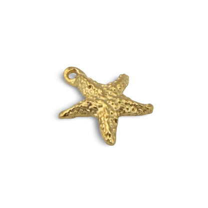 Small Starfish Charm, Satin Gold Plated - ST701