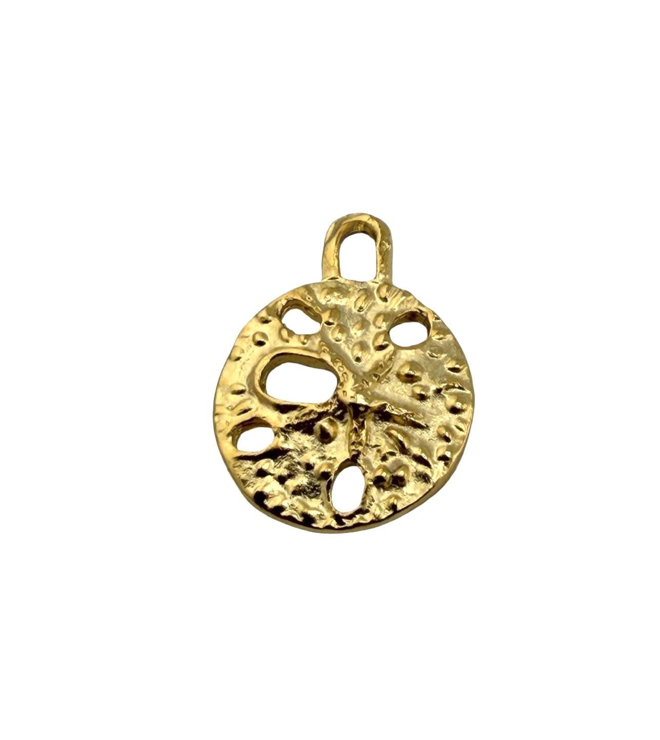 Sand Dollar Charm, Satin Gold Plated - ST698