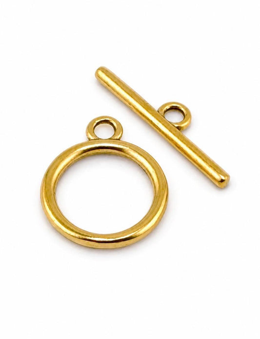 Classic Toggle Clasp, Antiqued 18k Gold Plated  - AG707