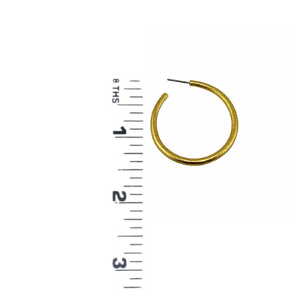 Half Hoop Earrings, Satin 18k Gold Plated - ST714