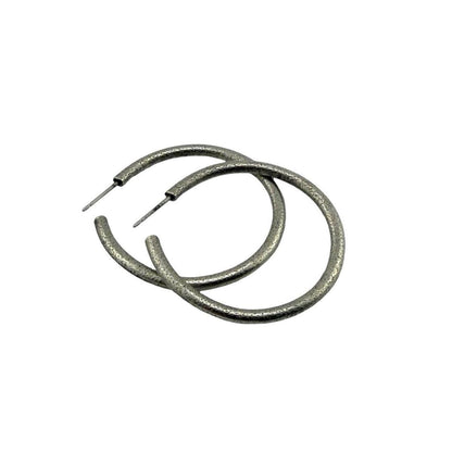 Half Hoop Earrings, Antiqued Pewter - PT715