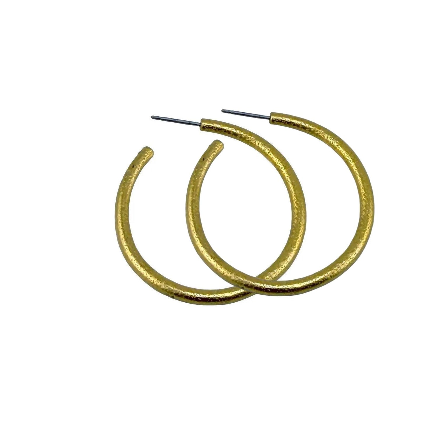 Half Hoop Earrings, Antiqued 18k Gold Plated - AG713