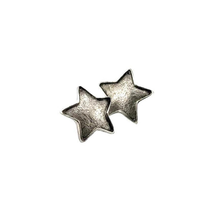 Star Post Earrings, Antiqued Pewter - PT727