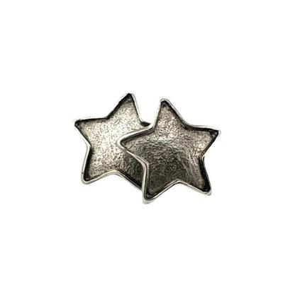 Star Post Earrings, Antiqued Pewter - PT727