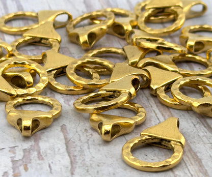 Hammered Chain End Connector & Bar, Antiqued Gold Plated - AG063/A