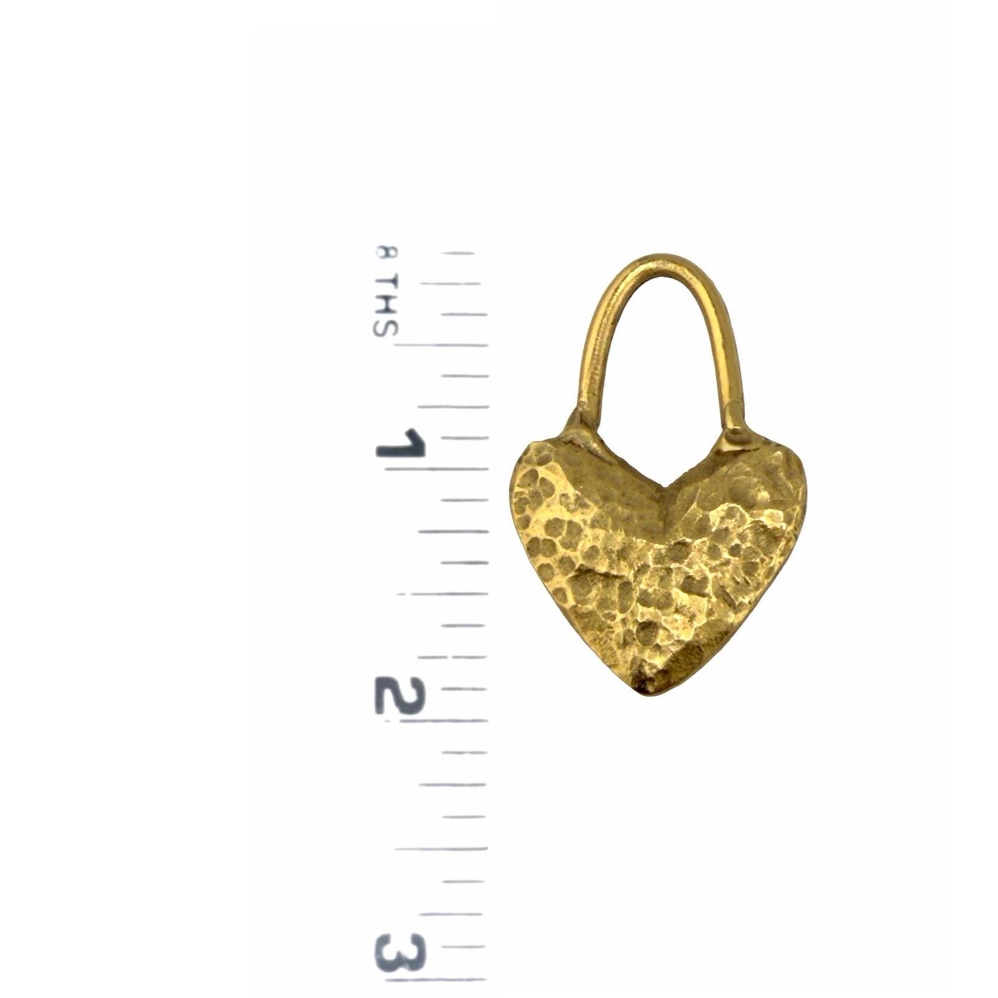 Chunky Hammered Heart Charm Toggle, Antiqued 18K Gold - AG093/A