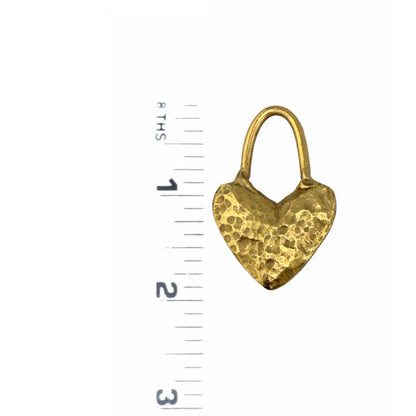 Chunky Hammered Heart Charm Toggle, Antiqued 18K Gold - AG093/A