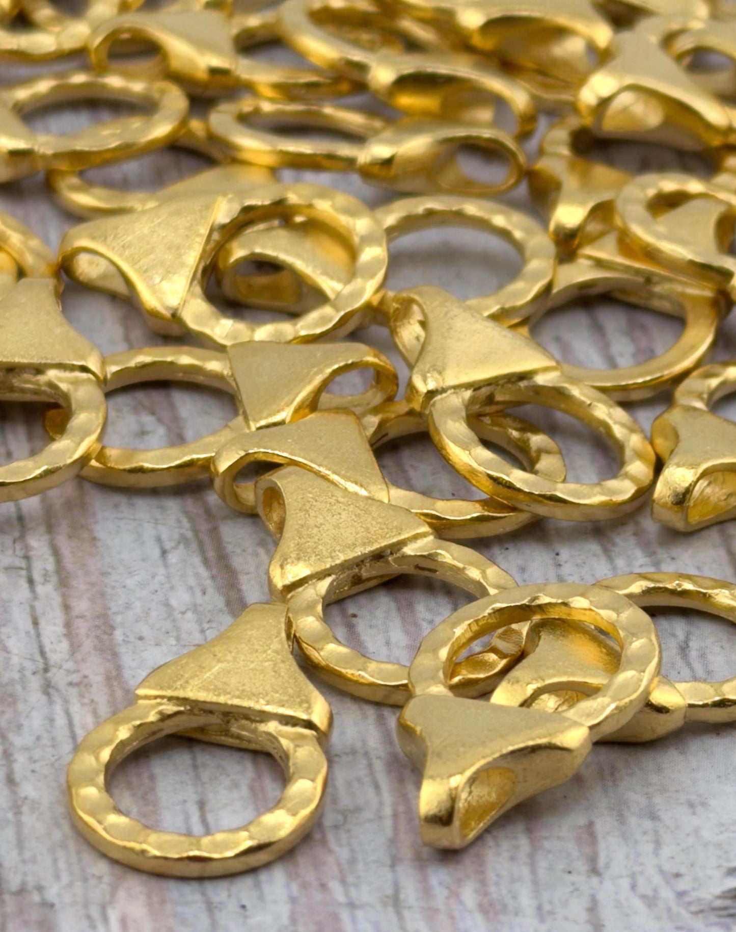Hammered Chain End Connector & Bar, Satin Gold Plated - ST243/A