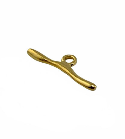 Hammered Chain End Connector & Bar, Satin Gold Plated - ST243/A
