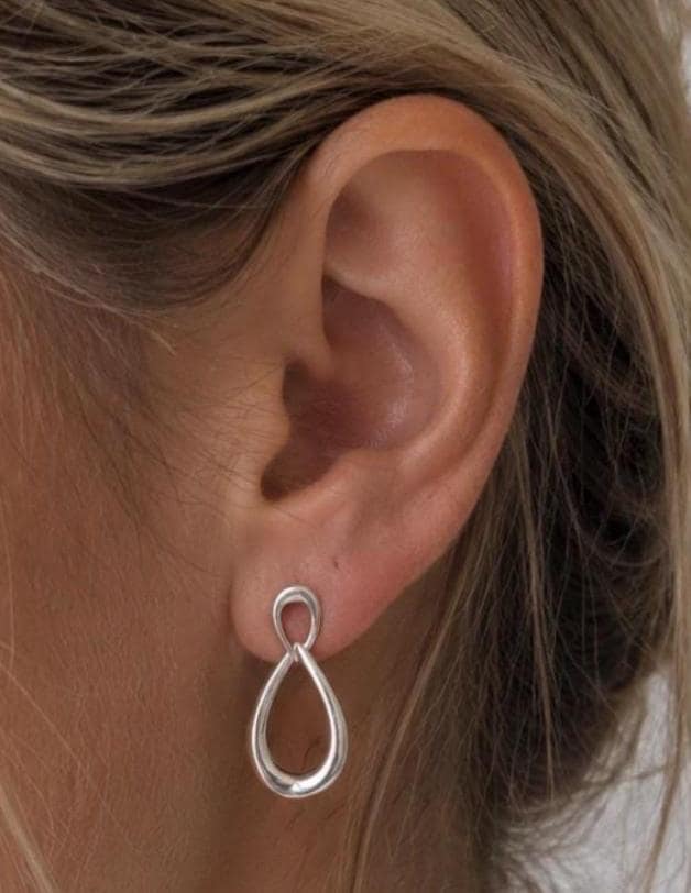 Modern Teardrop Earrings, Antiqued Pewter - PT724