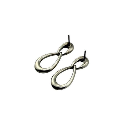 Modern Teardrop Earrings, Antiqued Pewter - PT724
