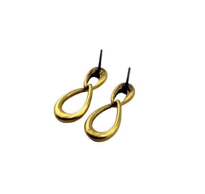 Modern Teardrop Earrings, Antiqued Gold Plated - AG722