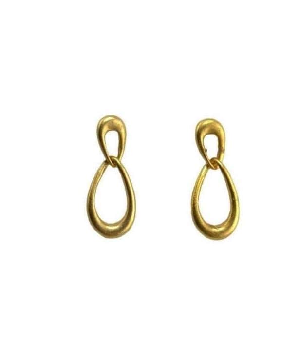 Modern Teardrop Earrings, Satin Gold Plated - ST723