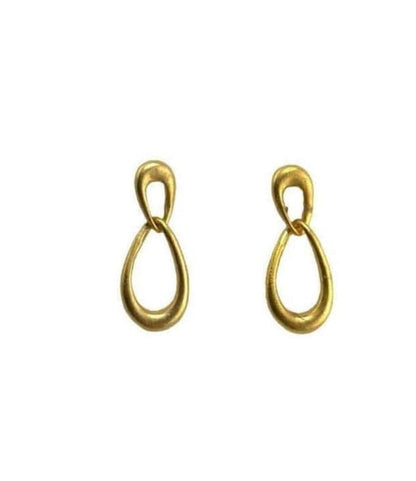 Modern Teardrop Earrings, Satin Gold Plated - ST723