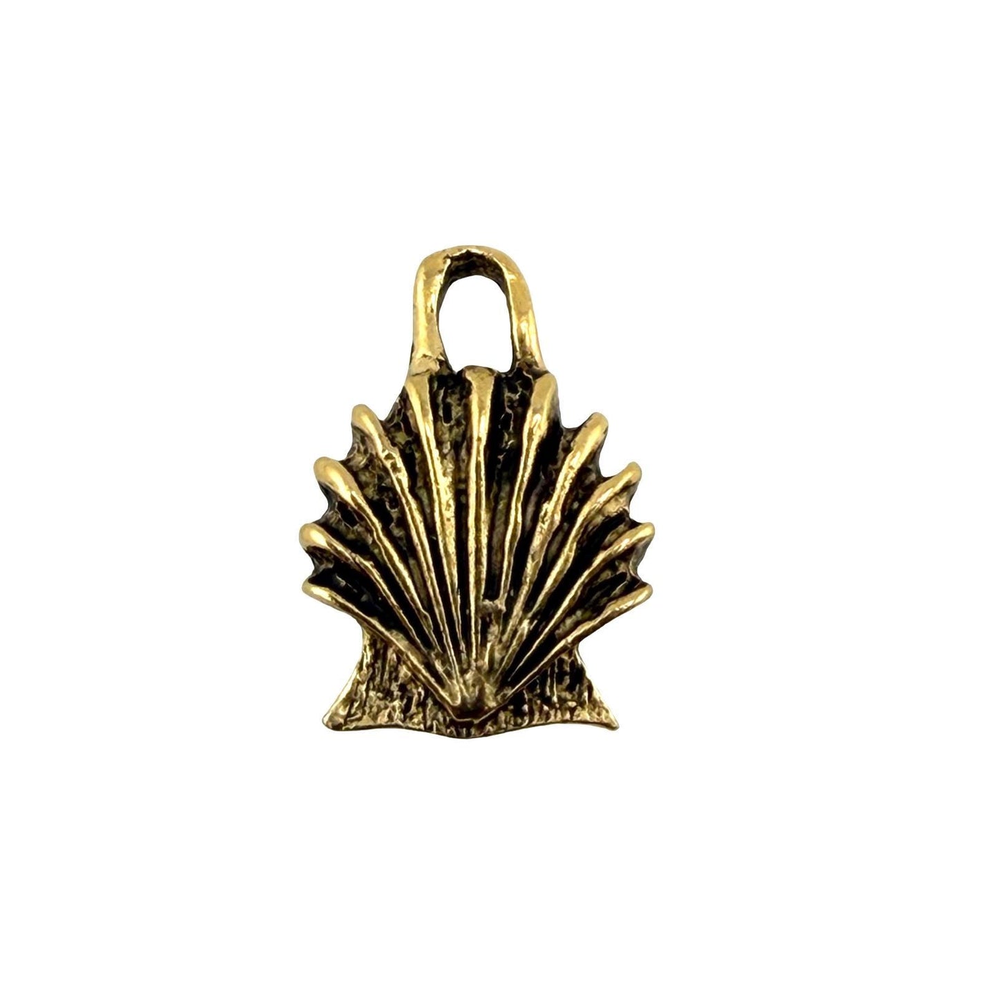 Small Seashell Charm, Antiqued 18k Gold Plated - AG703