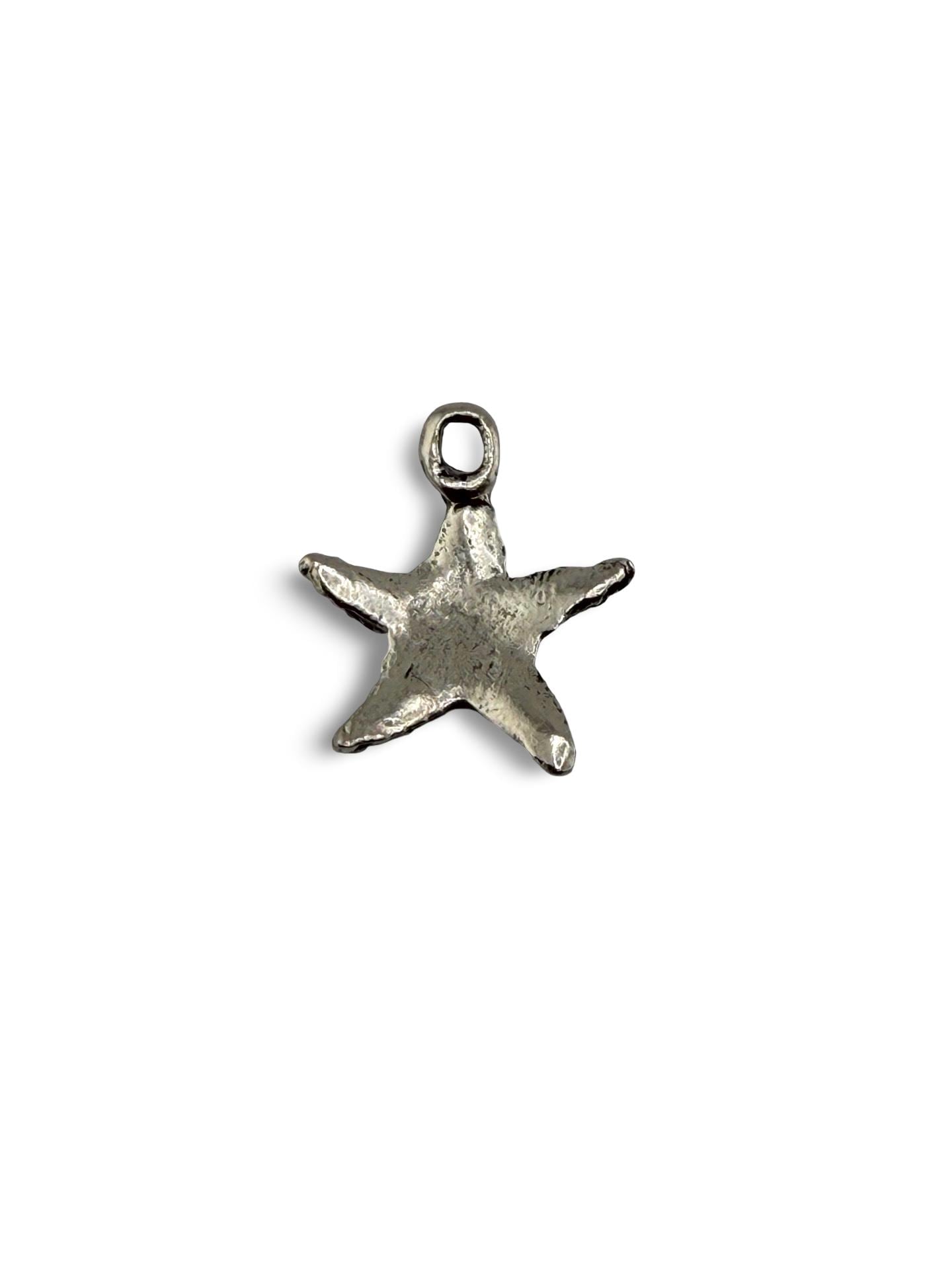 Small Starfish Charm, Antiqued Pewter - PT702