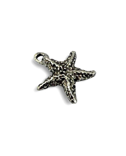 Small Starfish Charm, Antiqued Pewter - PT702