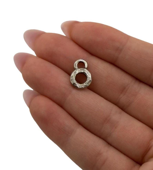 Tiny Double Loop Connectors (2 count), Antiqued Pewter - PT451
