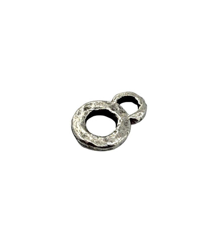 Tiny Double Loop Connectors (2 count), Antiqued Pewter - PT451