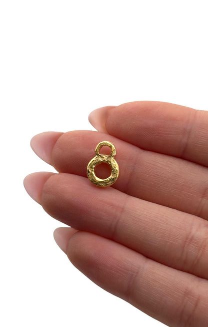 Tiny Double Loop Connectors (2 count), Satin Gold Plated - ST592